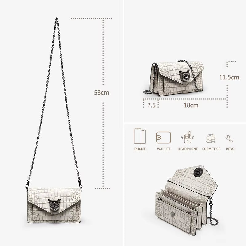 2025 NEW WOMEN'S BAG FASHION TREND CLUTCH CAT CORSSBODY HANDBAGS LUXURY BRAND DESIGNER SHORTY CHAIN BUY SEPARATELY