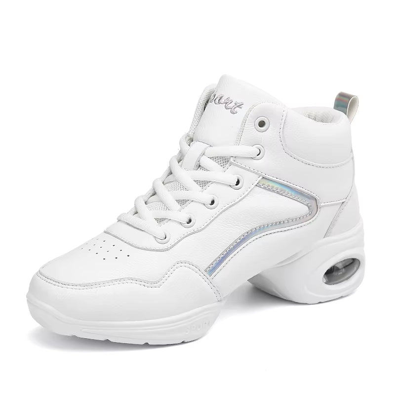 Leather High Dance Boots for Dance Studios Lace-Up Jazz Street Dance Boot Gym Yoga Fitness Karate Shoes Dancing Sneakers Women