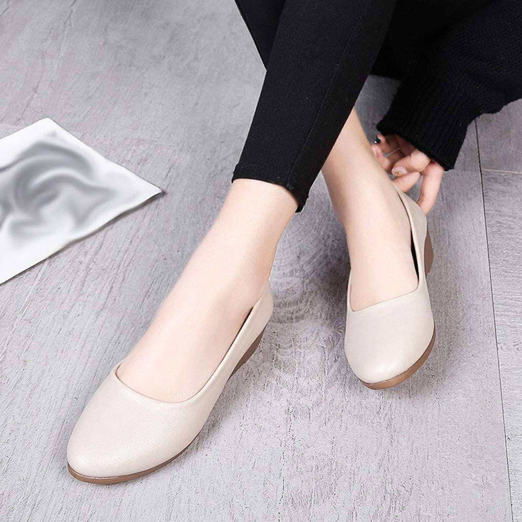 Pumps for Women Women'S Wedge Casual Shoes Work Shoes Heels Pointed Toe Low Heels Office Pumps Beige
