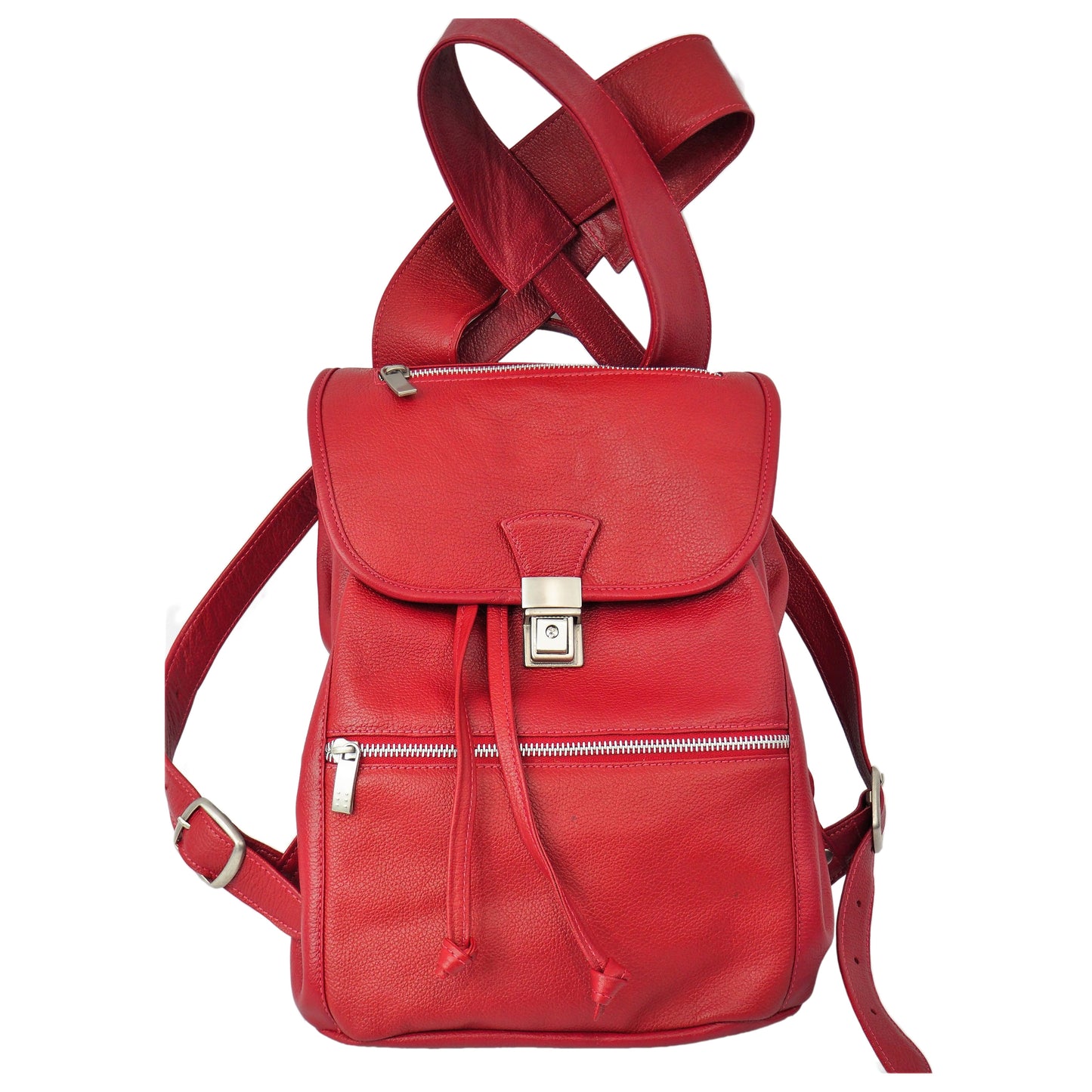 Leather Drawstring Backpack